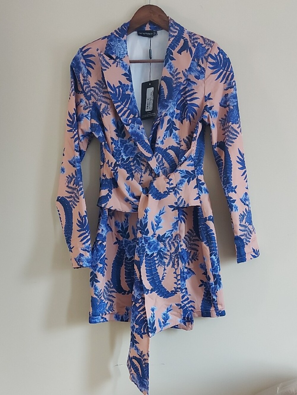 PrettyLittleThing Floral Blazer Wrap Dress